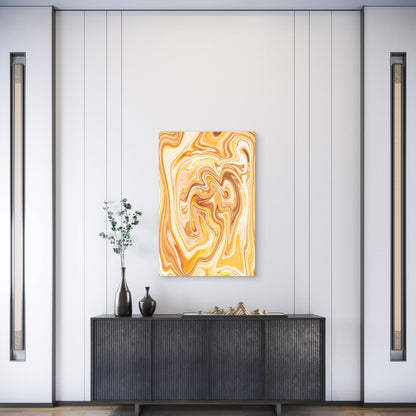 Gold Liquid Paint Marble Background 60x90cm Metal Print Ready to Hang