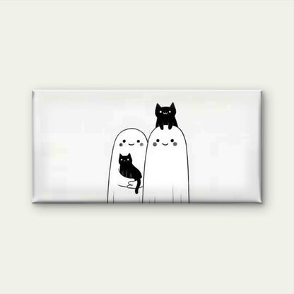 Anime Black & White Cat Wall Art Canvas Office Home Room Framed 120x60cm