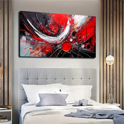 Abstract Red Modern Colors Wall Art Canvas Office Home Room Framed 120x60cm - Bella Home Decor