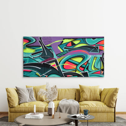 Vibrant Graffiti Decoration Wall Art Canvas Office Home Room Framed 120x60cm