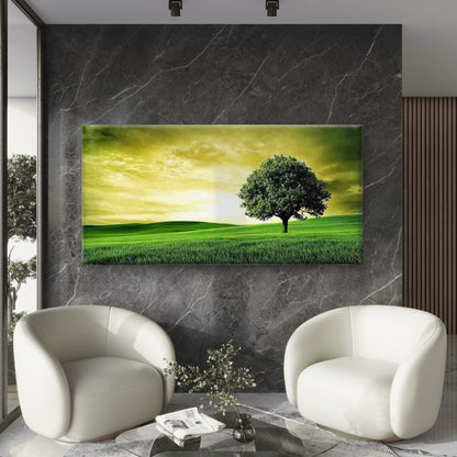 Featuring a Lone Tree Landscape Wall Art Canvas Office Home Room Framed 120x60cm - Bella Home Decor