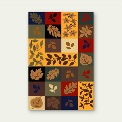 Seamless Autumn Leaf Pattern 40x60cm Metal Print Ready to Hang