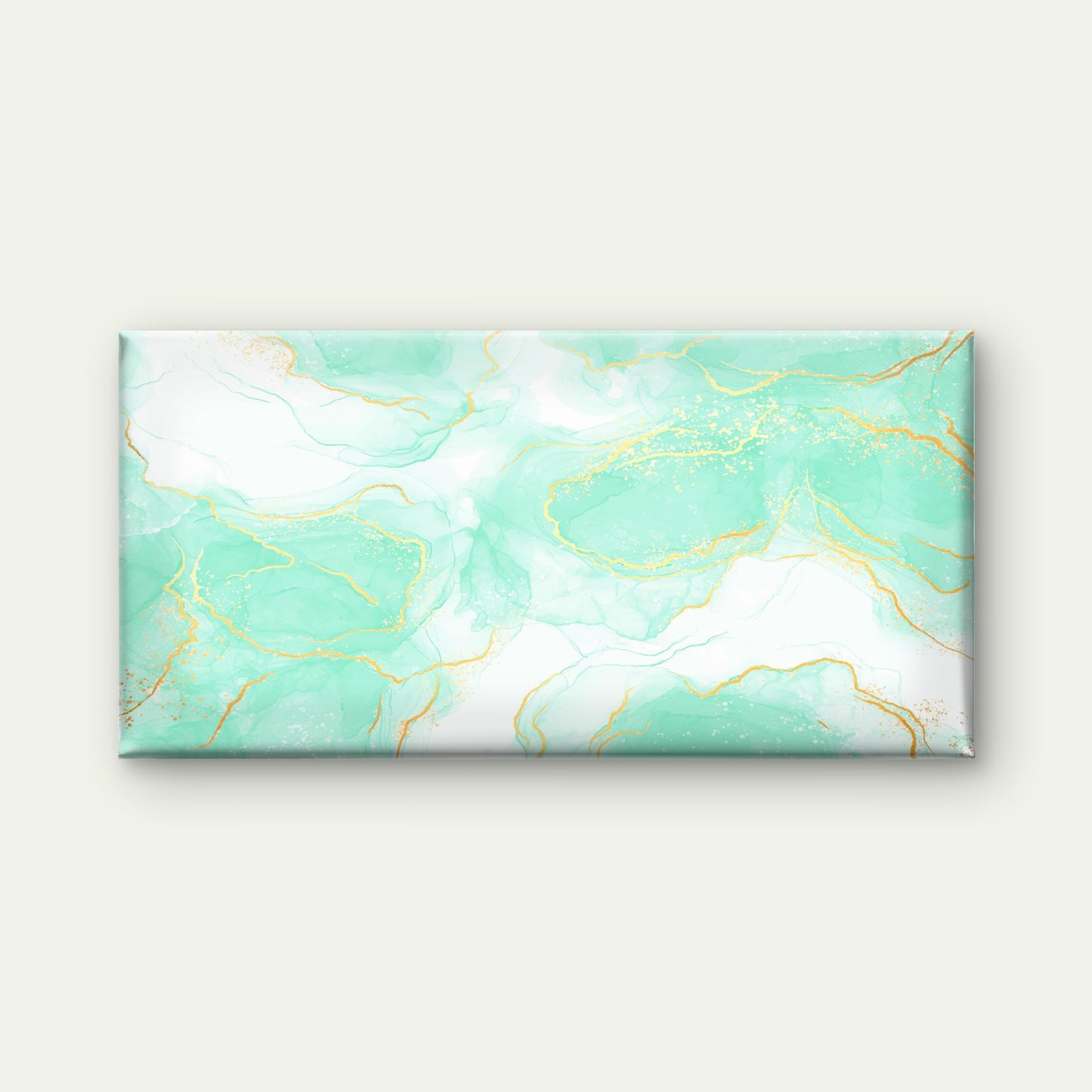 Mint Marble Gold Vein Wall Art Canvas Office Home Room Framed 120x60cm