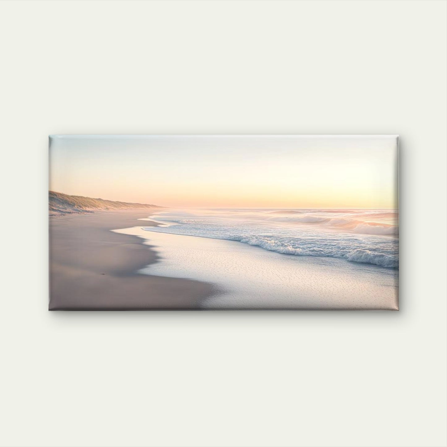 Featuring a Serene Beach Sunset Wall Art Canvas Office Home Room Framed 120x60cm