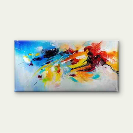 Vibrant Colorful Abstract Wall Art Canvas Office Home Room Framed 120x60cm