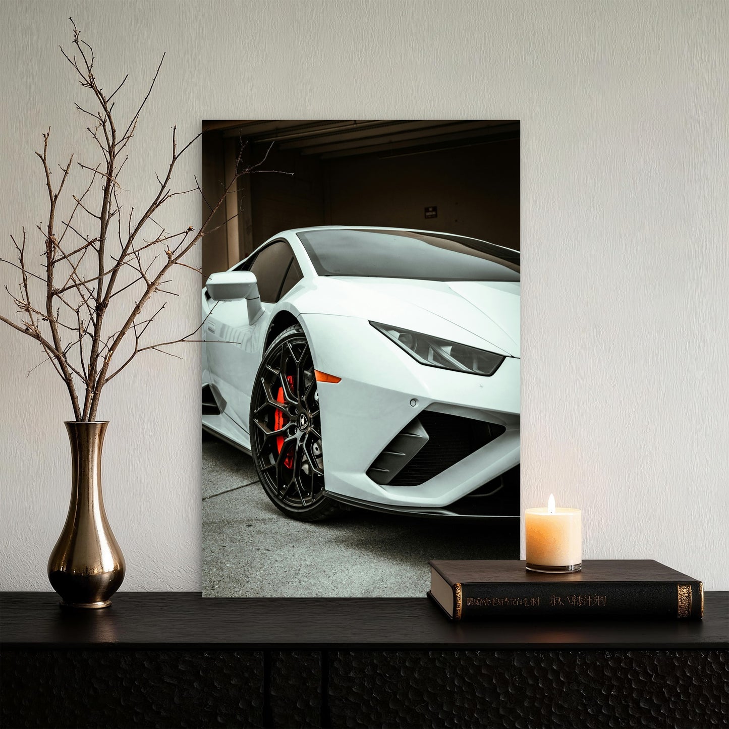 Luxury Lamborghini Sports Car Rim View 40x60cm Metal Print Ready to Hang