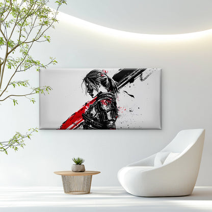Crimson Blade Shadow Spirit Wall Art Canvas Office Home Room Framed 120x60cm