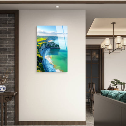Etretat France White Cliffs Coas Acrylic Glass Printing Wall Art Australian Made Quality