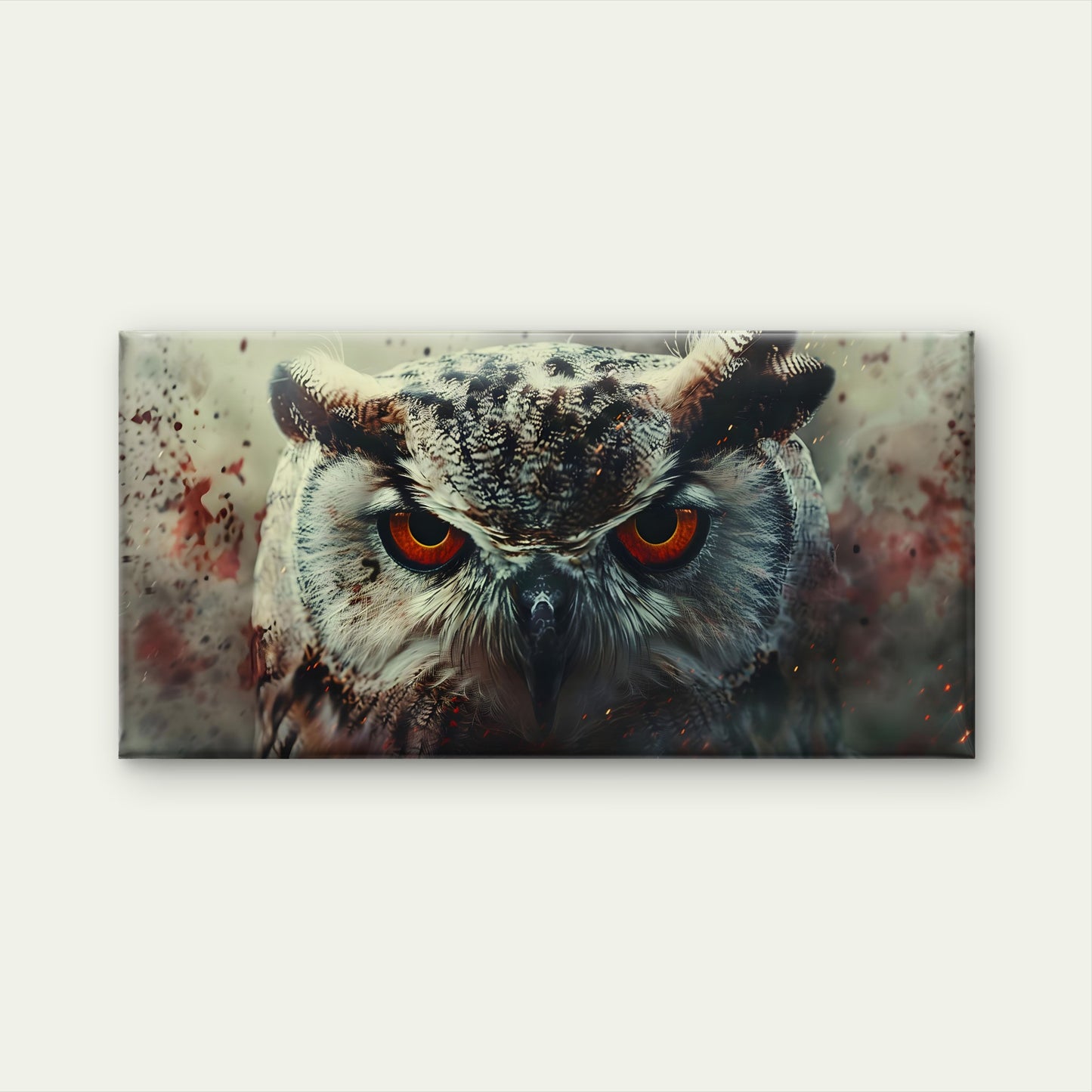 Fierce Orange Eyes Stare Wall Art Canvas Office Home Room Framed 120x60cm