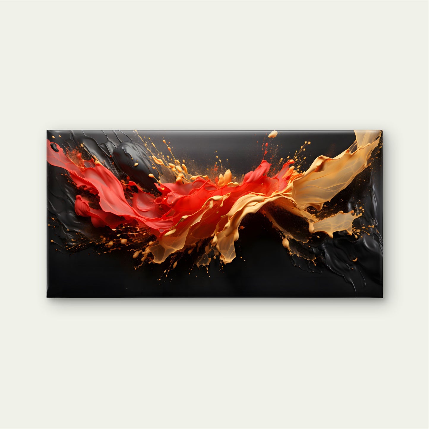 Midnight Passion Abstract Wave Wall Art Canvas Office Home Room Framed 120x60cm