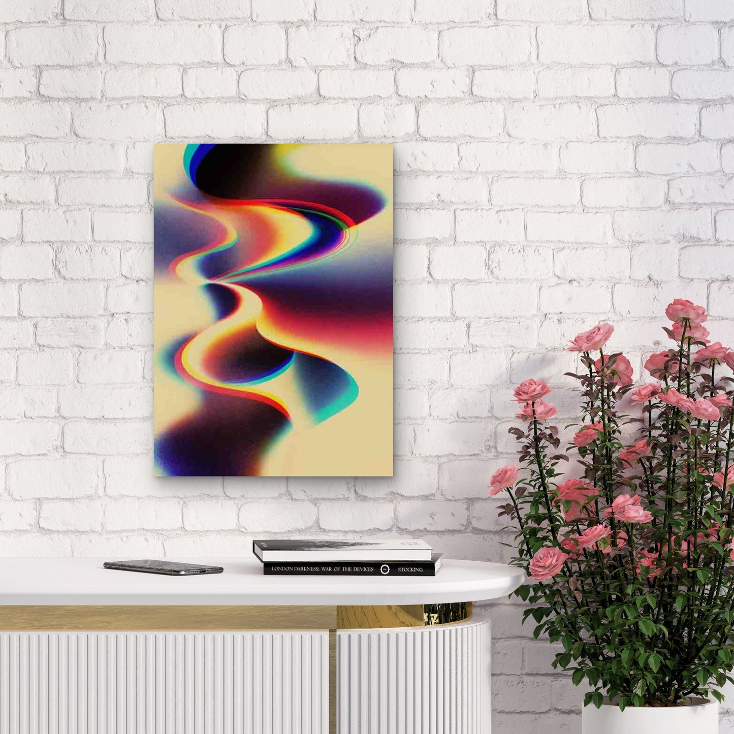 Abstract Colorful Wave 60x90cm Metal Print Ready to Hang - Bella Home Decor