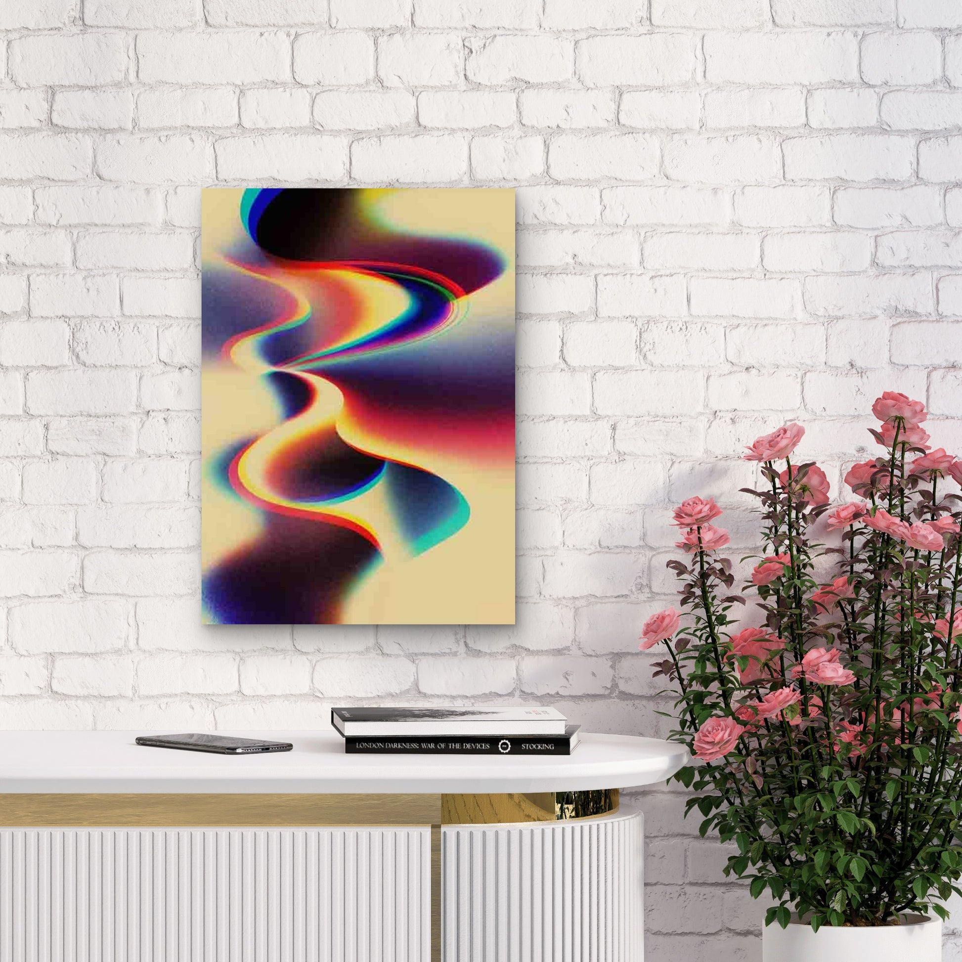 Abstract Colorful Wave Metal Print Ready to Hang - Bella Home Decor