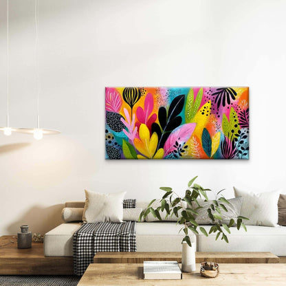 Foliage & Tropical Botanical Wall Art Canvas Office Home Room Framed 120x60cm - Bella Home Decor