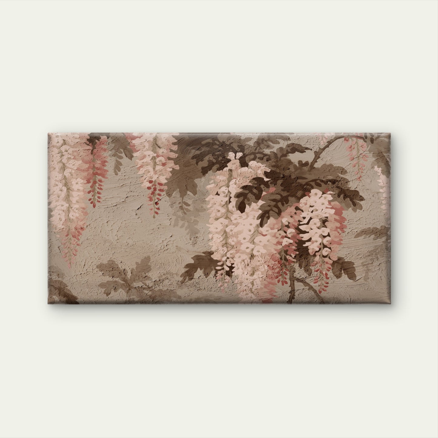 Rustic Vintage Pink Wisteria Flower Wall Art Canvas Office Home Framed 120x60cm