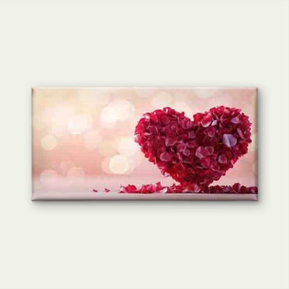 Abstract Rose Heart Wall Art Canvas Office Home Room Framed 120x60cm