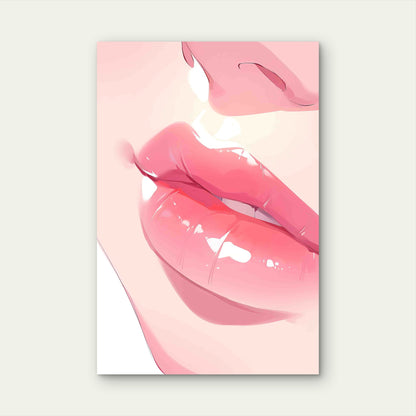 A Woman Lips with Sparkling Lights 60x90cm Metal Print Ready to Hang