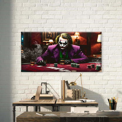 High Stakes Poker Night Wall Art Canvas Office Home Room Framed 120x60cm - Bella Home Decor