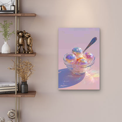 Featuring a Disco Ball Ice Cream Design 60x90cm Metal Print Ready to Hang
