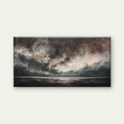 Abstract Dark Clouds Wall Art Canvas Office Home Room Framed 120x60cm