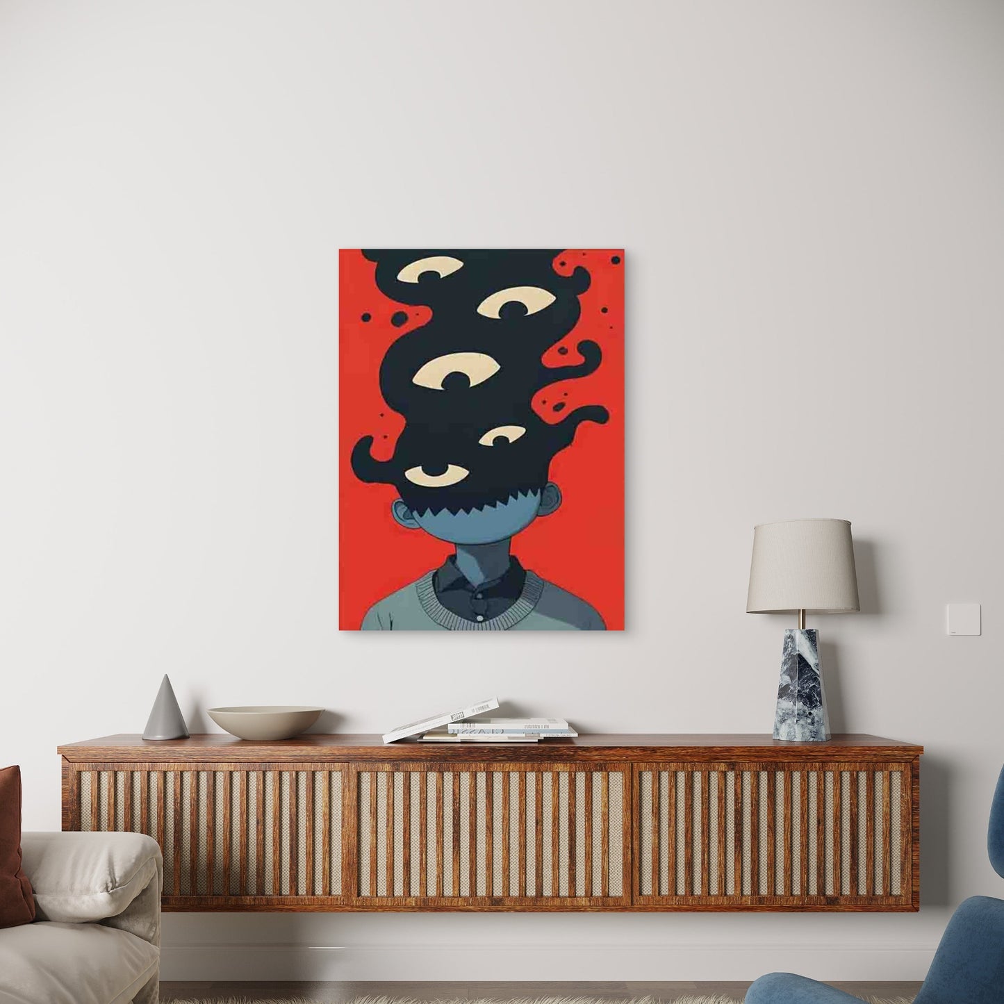 Minimalist Abstract Fantasy Character Metal Print Ready to Hang