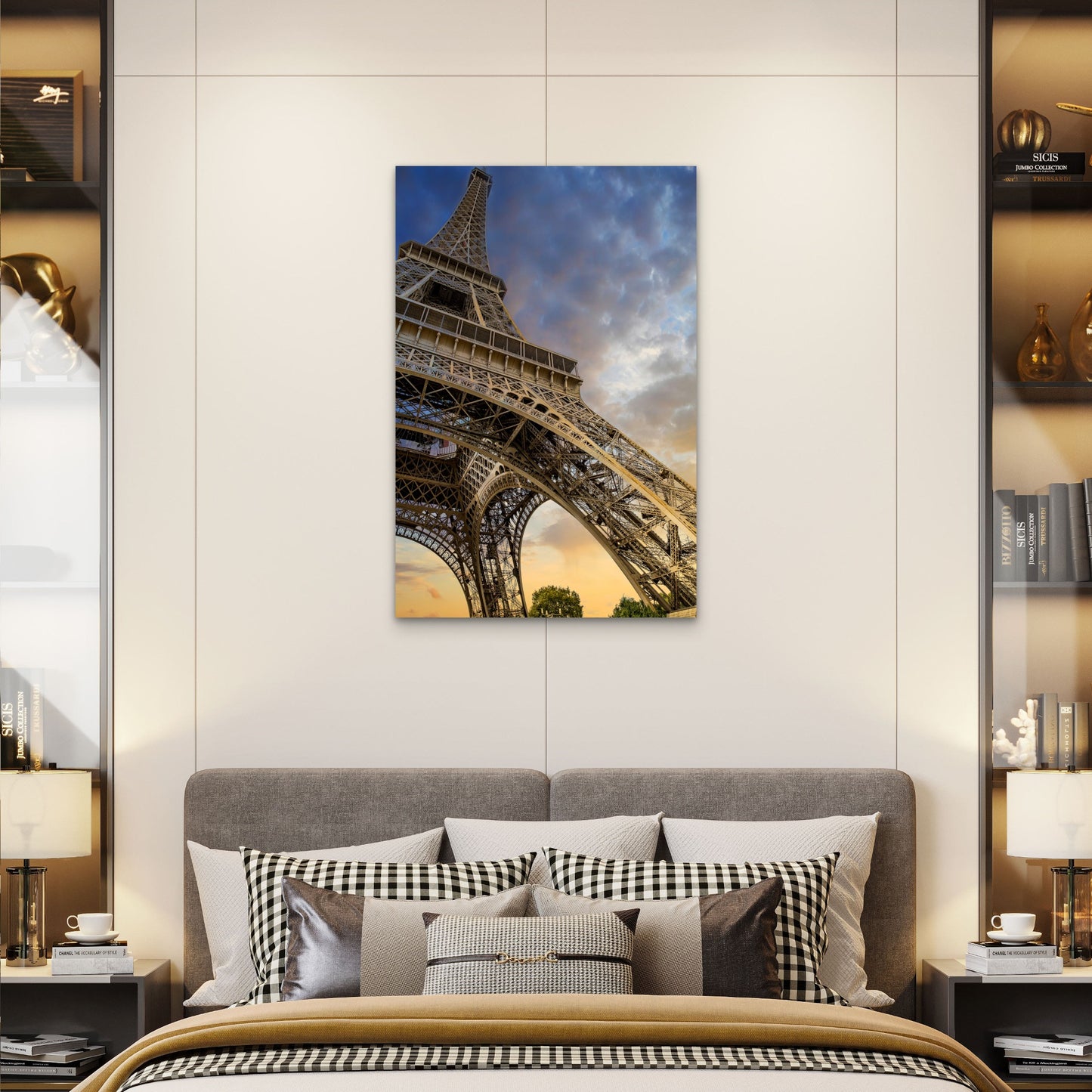 Low Angle Shot Eiffel Tower Paris France 40x60cm Metal Print Ready to Hang