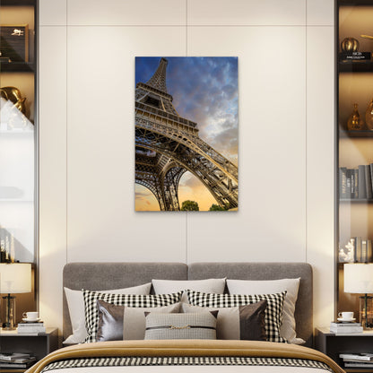 Low Angle Shot Eiffel Tower Paris France 40x60cm Metal Print Ready to Hang