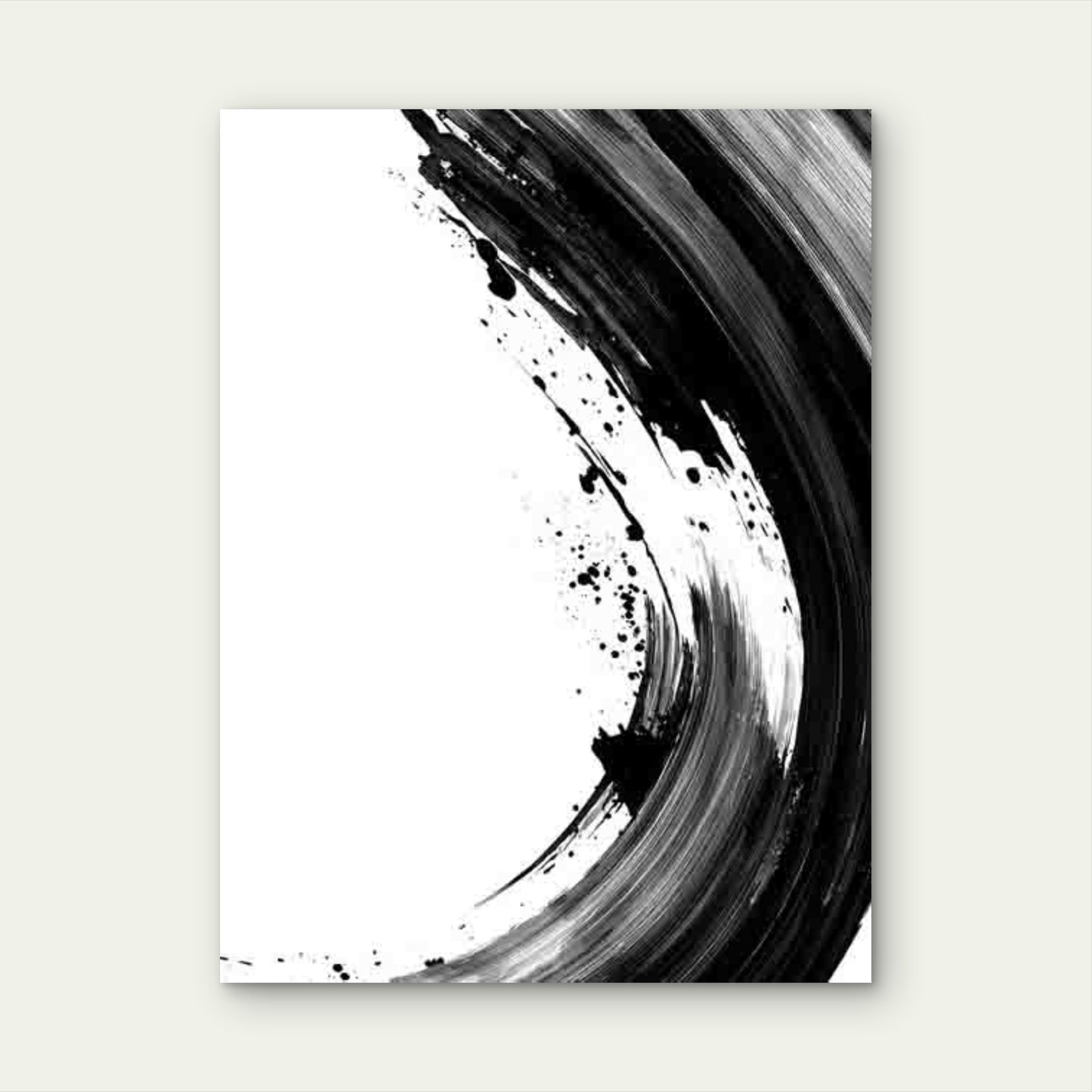 Abstract Black and White Brush Strokes 60x90cm Metal Print Ready to Hang