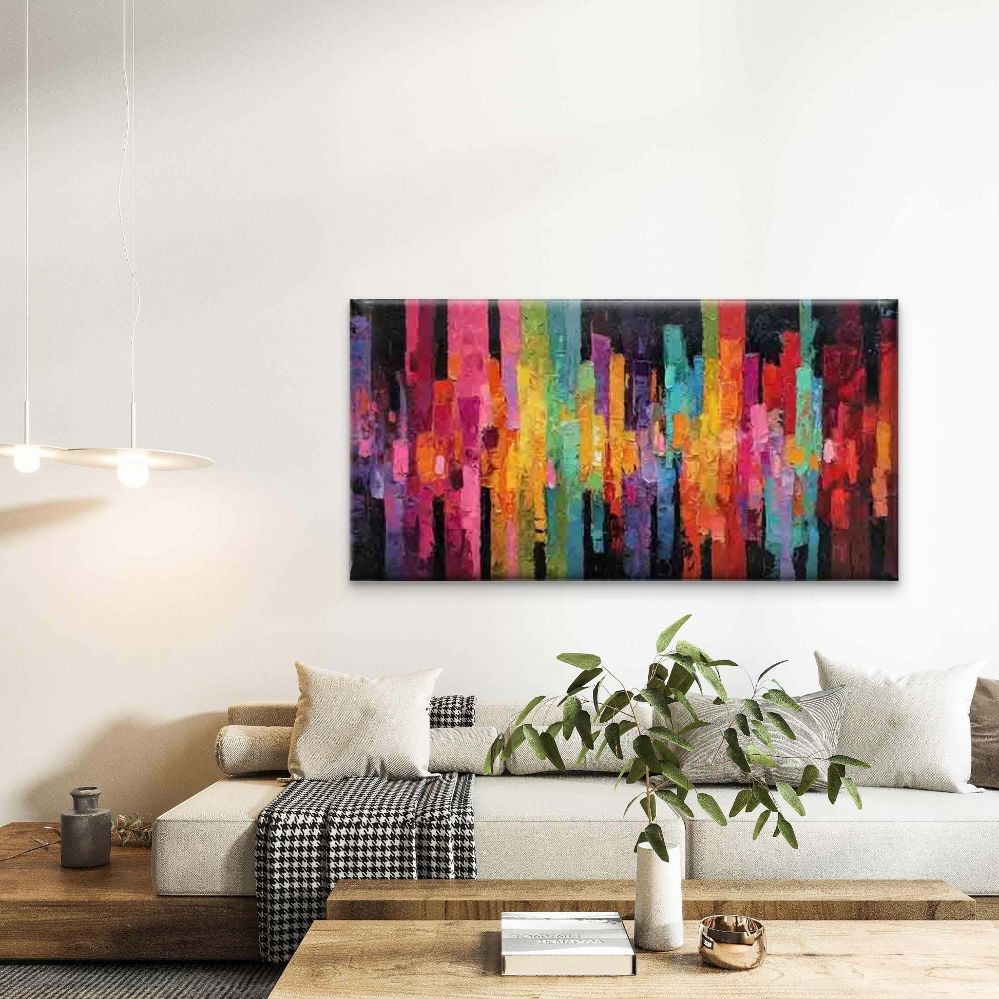 Urban Skyline Abstract Cityscap Wall Art Canvas Office Home Room Framed 120x60cm - Bella Home Decor