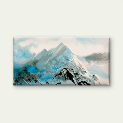 Blue And White Mountain Land Wall Art Canvas Office Home Room Framed 120x60cm