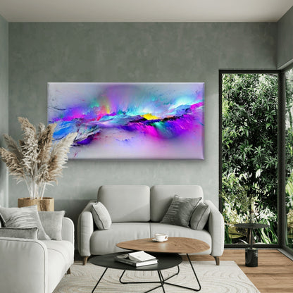 Multicolor Iridescent Swirls Wall Art Canvas Office Home Room Framed 120x60cm