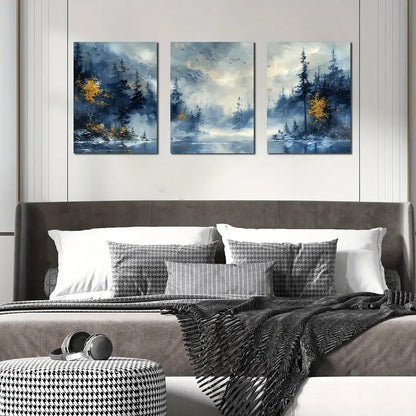 3pcs Forest Pictures Metal Print Ready to Hang Art - Bella Home Decor