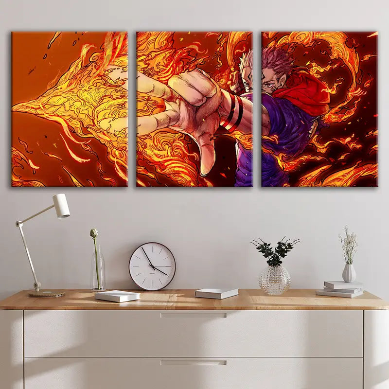 3pcs Fashion Anime Comic Art Character Wall Art Set Canvas Framed 40x60cm - High Quality Print 100% Australian Made Wall Canvas Ready to Hang