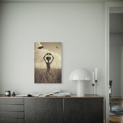 Alien Heart Gesture 60x90cm Metal Print Ready to Hang - Bella Home Decor