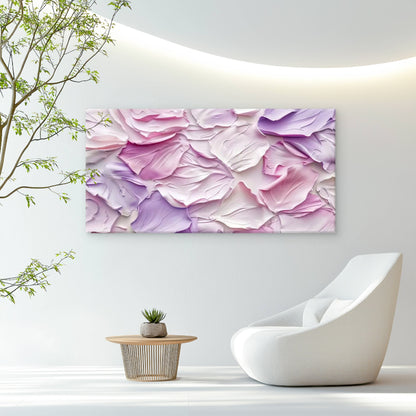 Pink & Purple Petal Abstract Wall Art Canvas Office Home Room Framed 120x60cm