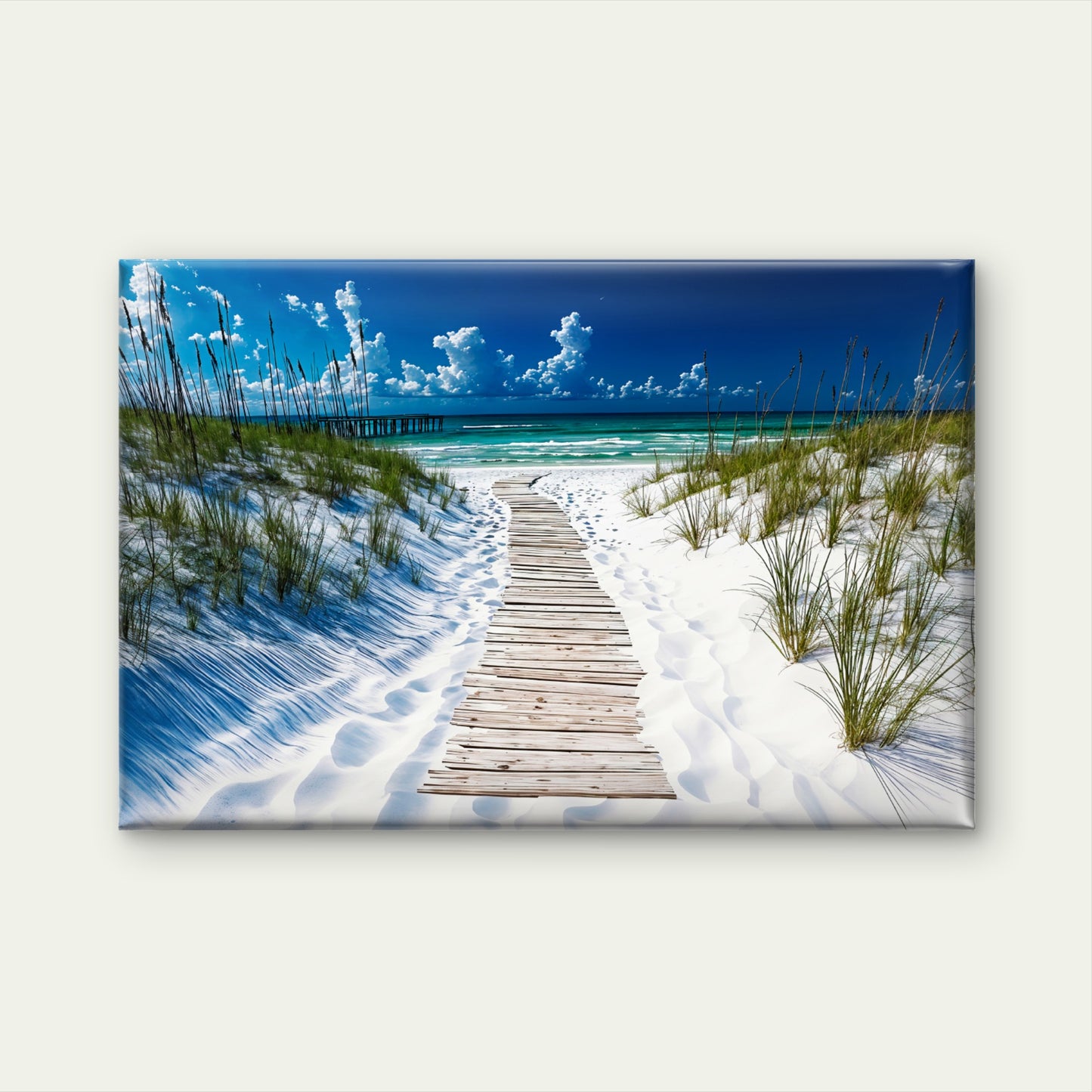 Sandy Wooden Pier Beach Path Coastline Wall Art Decor 100% Australian Made - Bella Home Decor