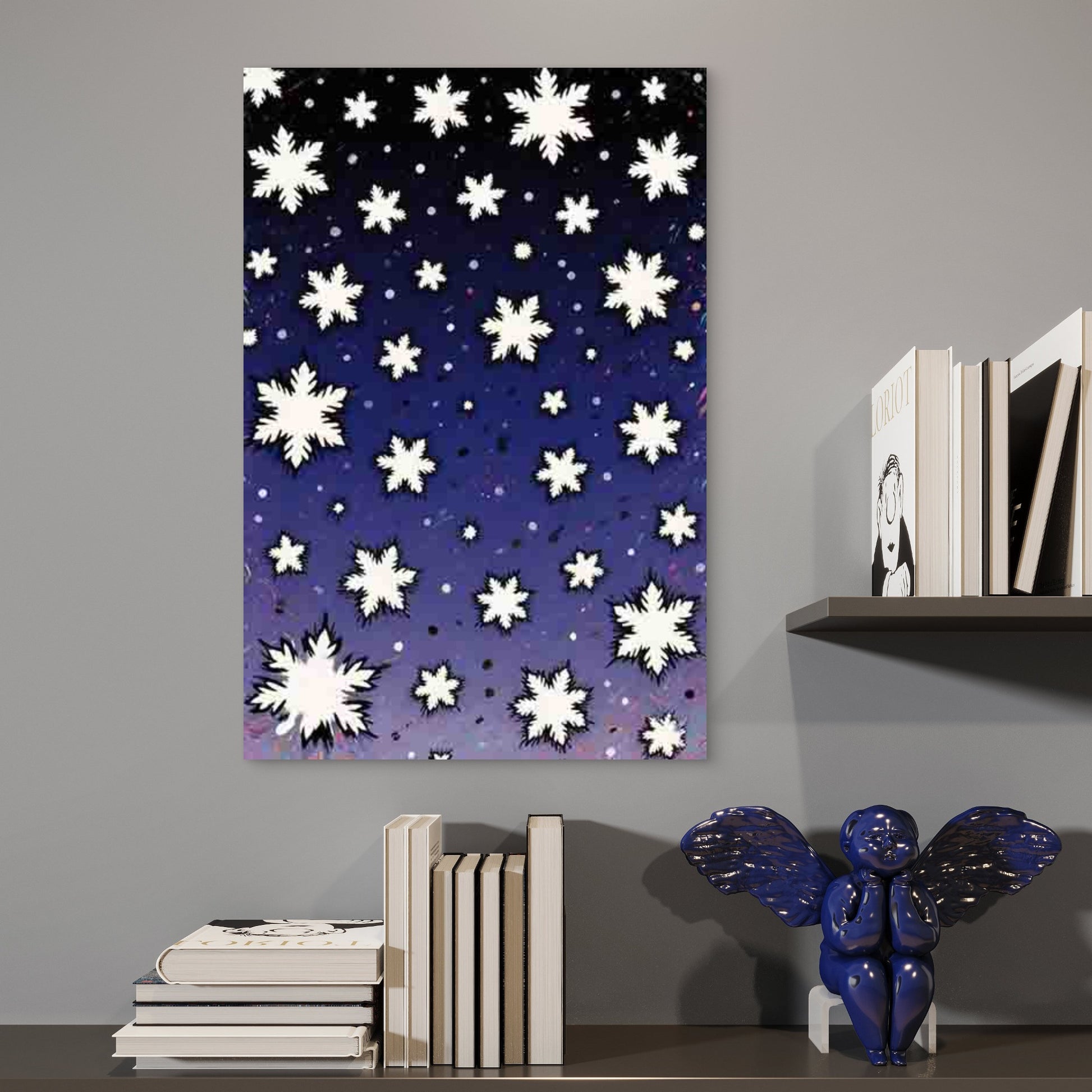 Snowflake - Patterned Abstract 60x90cm Metal Print Ready to Hang - Bella Home Decor