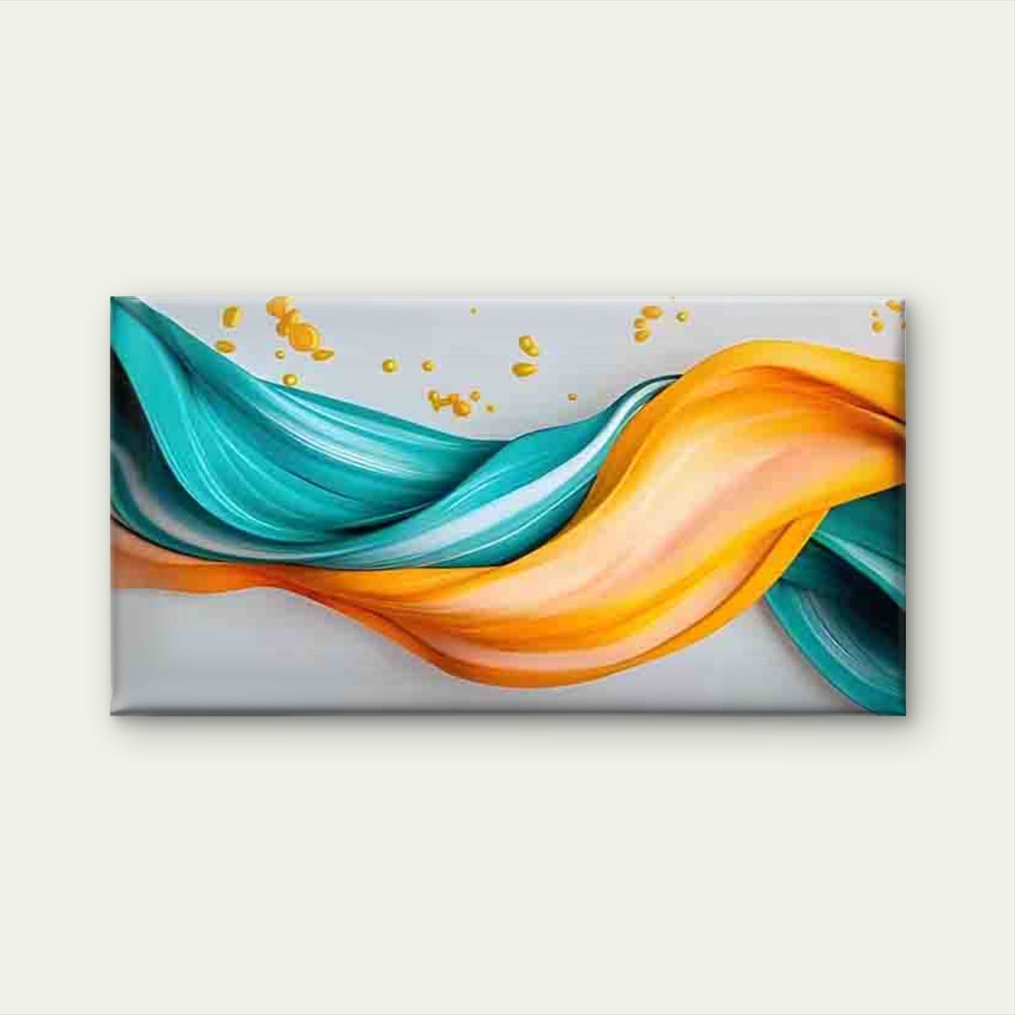 Modern Fluid Wave with Wavy Wall Art Canvas Office Home Room Framed 120x60cm - Bella Home Decor