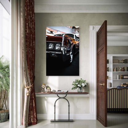 Vintage Lincoln Continental Car 60x90cm Metal Print Ready to Hang
