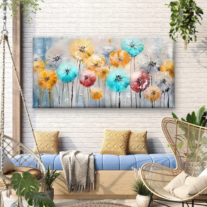 Colorful Floral Abstract Wall Art Canvas Office Home Room Framed 120x60cm - Bella Home Decor