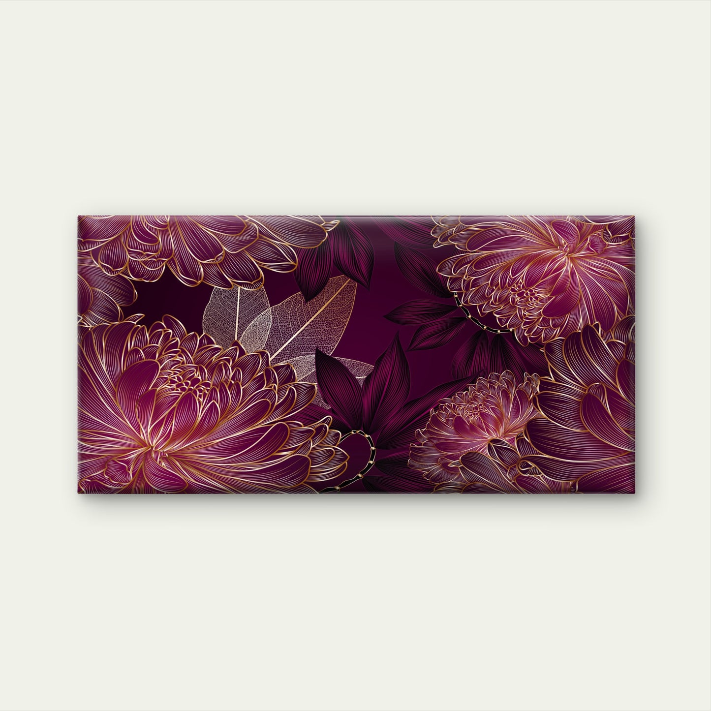 Modern Plum Maroon Flower Bloom Wall Art Canvas Office Home Framed 120x60cm
