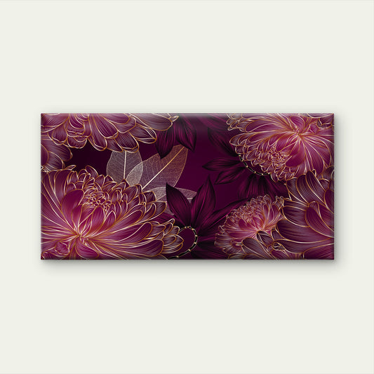 Modern Plum Maroon Flower Bloom Wall Art Canvas Office Home Framed 120x60cm