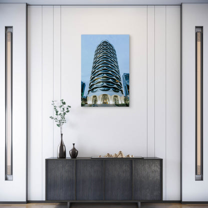 Banksia Apartments, Docklands, Melbourne 60x90cm Metal Print Ready to Hang