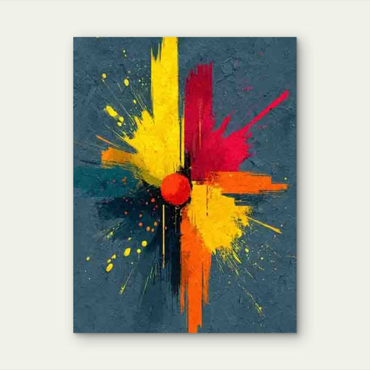 Abstract Paintbrush Splash Design 60x90cm Metal Print Ready to Hang