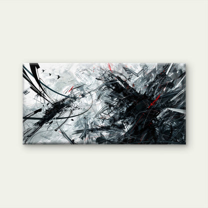 Sharp Ink Strokes Pierce Wall Art Canvas Office Home Room Framed 120x60cm - Bella Home Decor