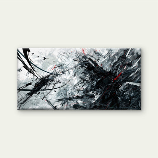 Sharp Ink Strokes Pierce Wall Art Canvas Office Home Room Framed 120x60cm