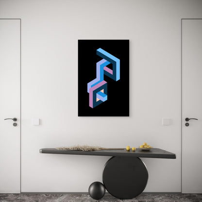 Impossible Object Illustration 60x90cm Metal Print Ready to Hang