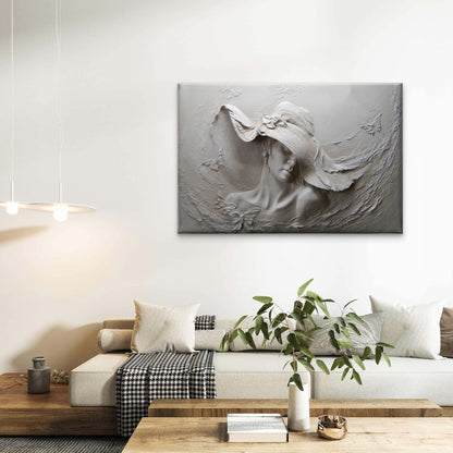 White Lady with a Hat Wall Sculpture Photograph Print 100% Australian Made