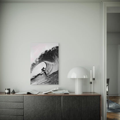 Wave Surfer, Oil Painting Metal Print Ready to Hang