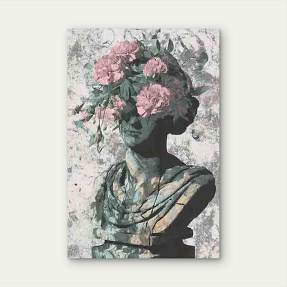 Crimson Bloom Folk 60x90cm Metal Print Ready to Hang - Bella Home Decor