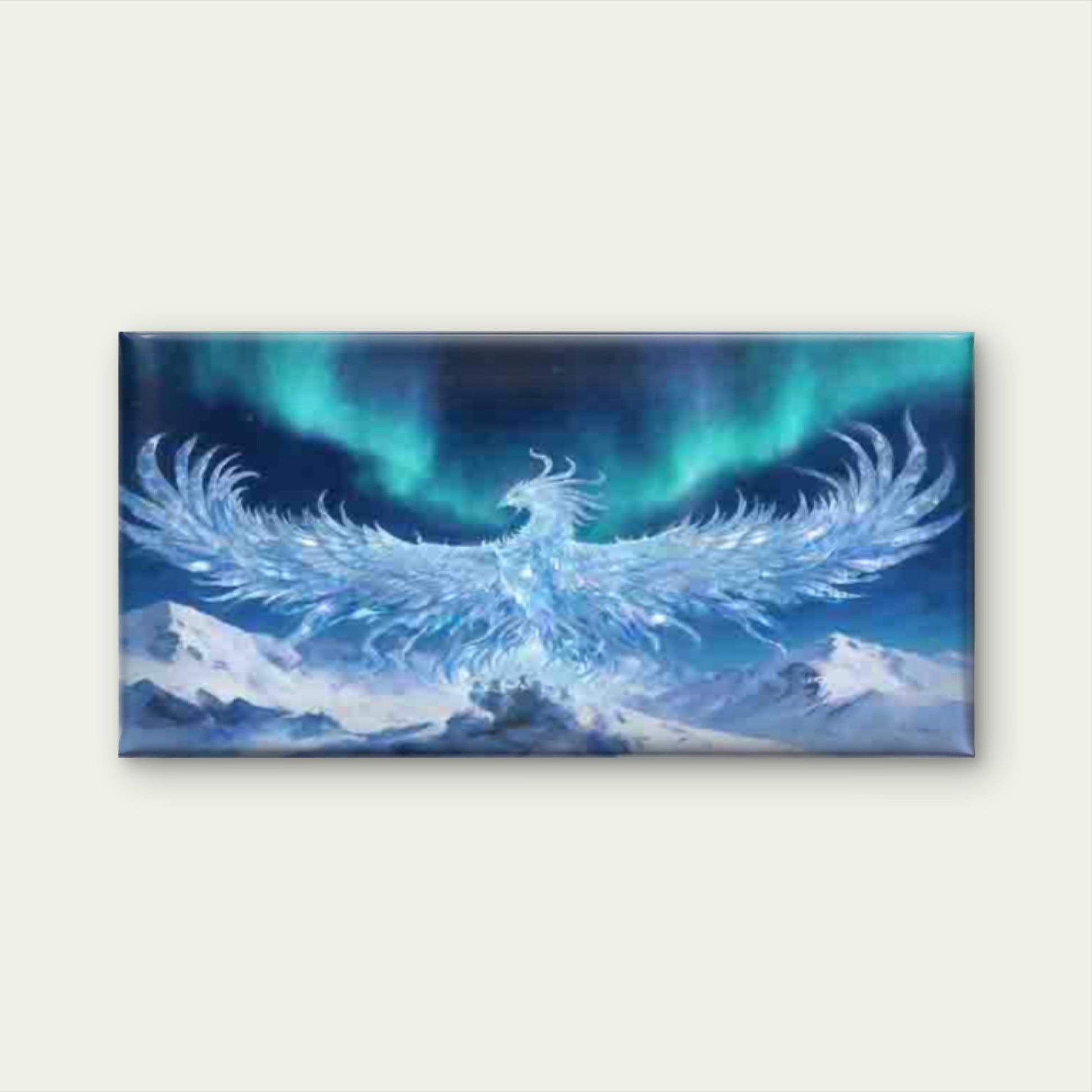 Ice Crystal Phoenix Snow Mounta Wall Art Canvas Office Home Room Framed 120x60cm - Bella Home Decor